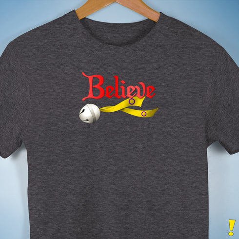 Believe Intersex Pride Flag Jingle Bell Premium Unisex T-Shirt - Dark Grey Heather
